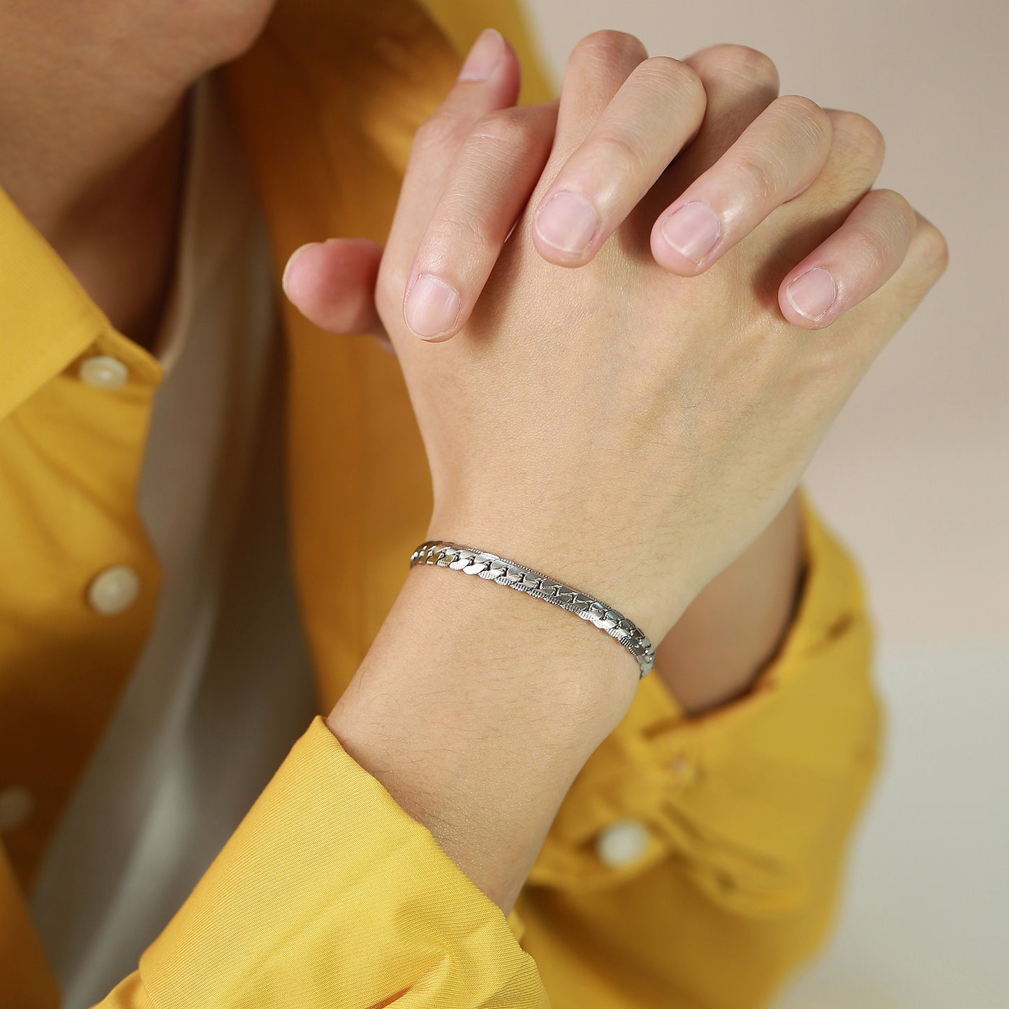 Stainless Steel NK Chain Bracelet Gold Men's 6mm Jewelry