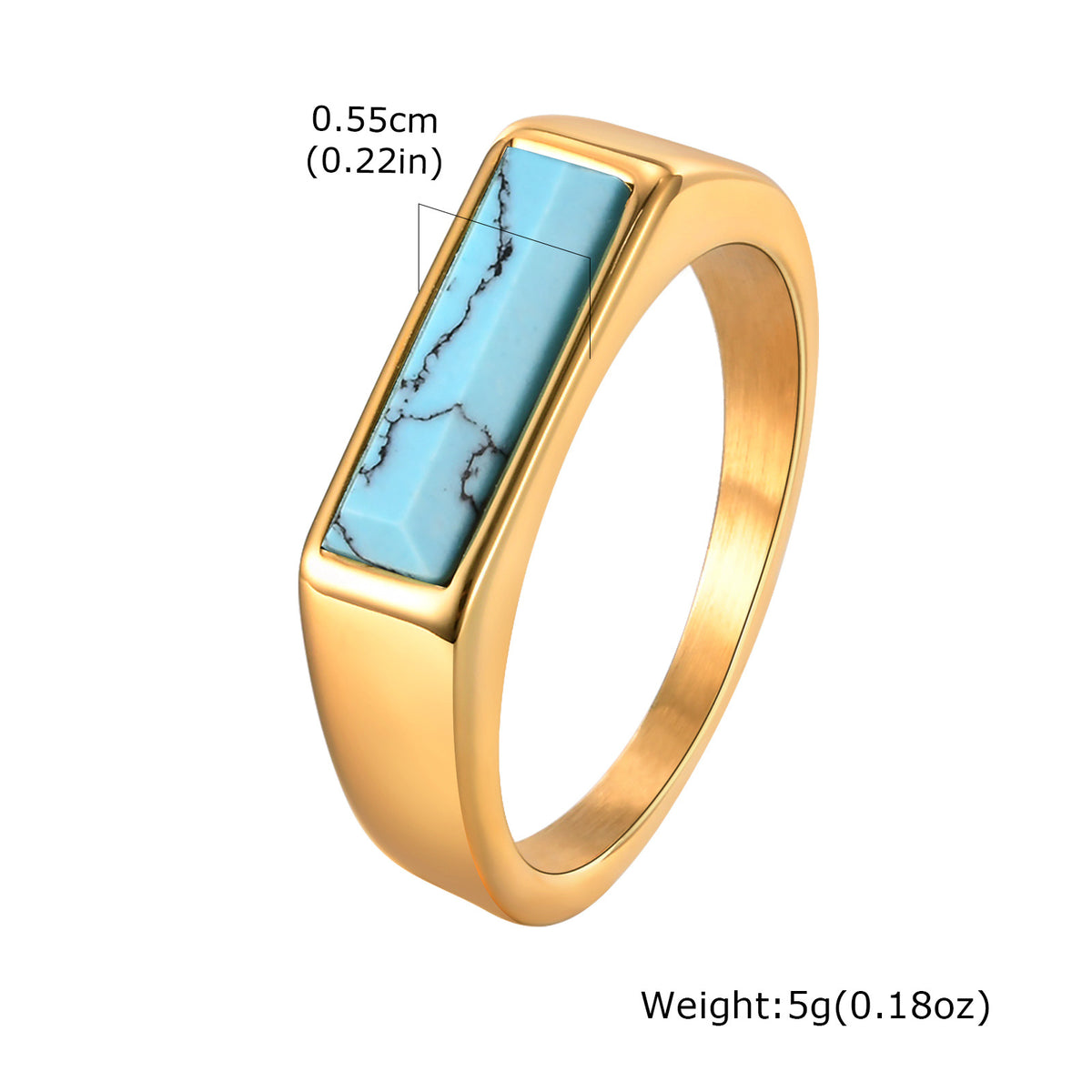 Stainless Steel Hip Hop Zircon Tiger's Eye Ring and Bracelet Men's Turquoise Wear