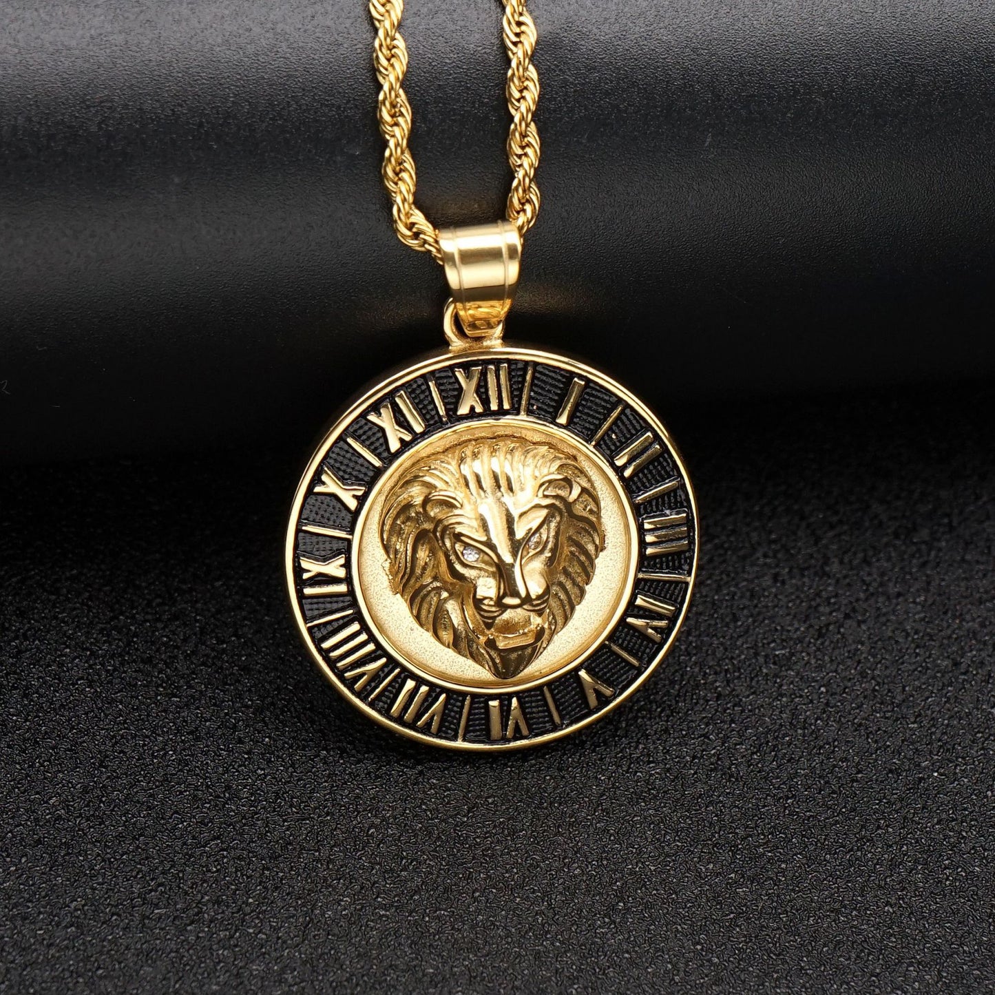 Planderful Titanium Lion Head Pendant Unisex Hip Hop Bold