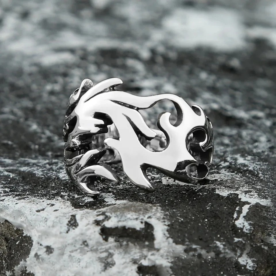 Punk Dragon Stainless Steel Men's Ring
