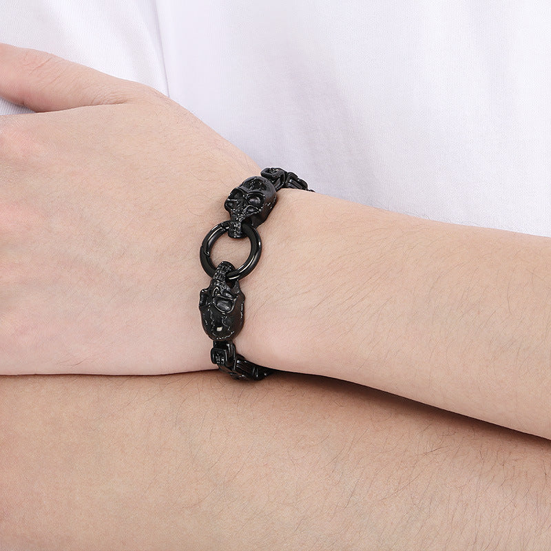 Planderful Personalized Ghost Head Punk Bracelet For Men