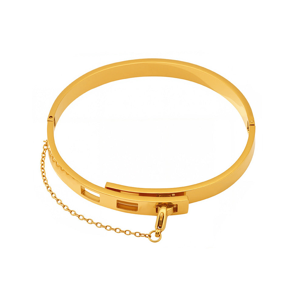 Planderful Chain Tassel Buckle Bracelet Unisex 18K Gold