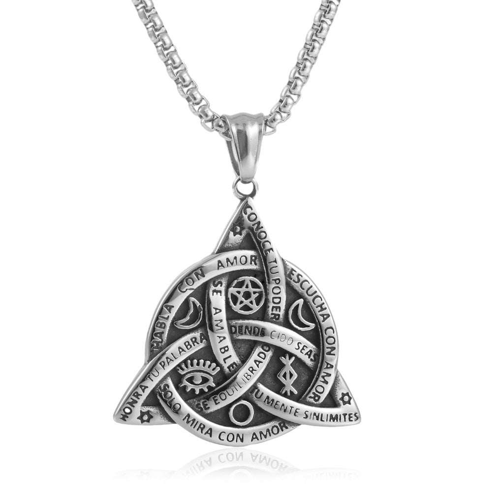 European And American Stainless Steel Viking Triangle Pendant