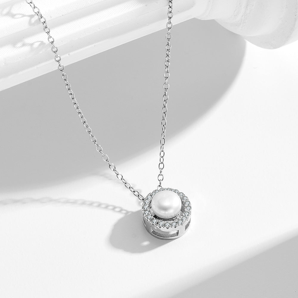 Planderful Pearl Necklace S925 Sterling Silver Natural Pearl Vintage Elegance For Fashion Lovers