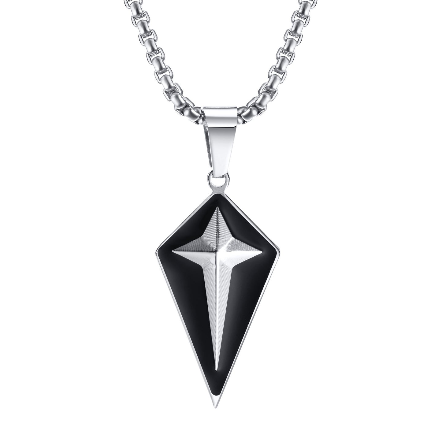 European And American Jewelry Men's Steel Tetragonal Pendant