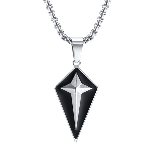 European And American Jewelry Men's Steel Tetragonal Pendant