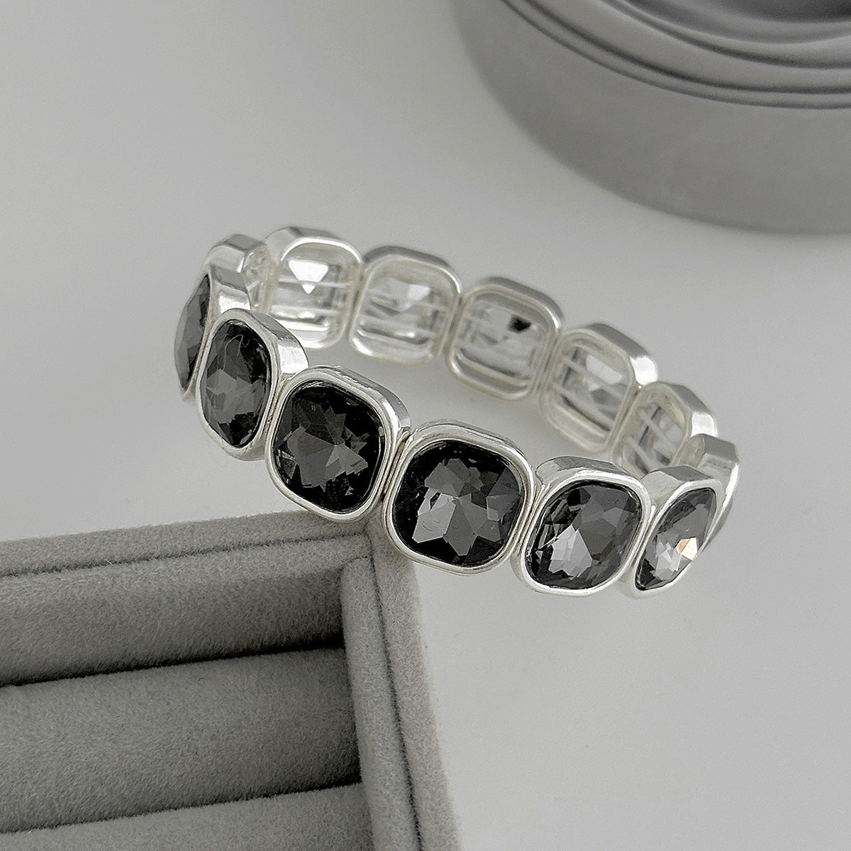 Geometric Square Zircon Elastic Bracelet Sweet Cool Inlaid Zircon