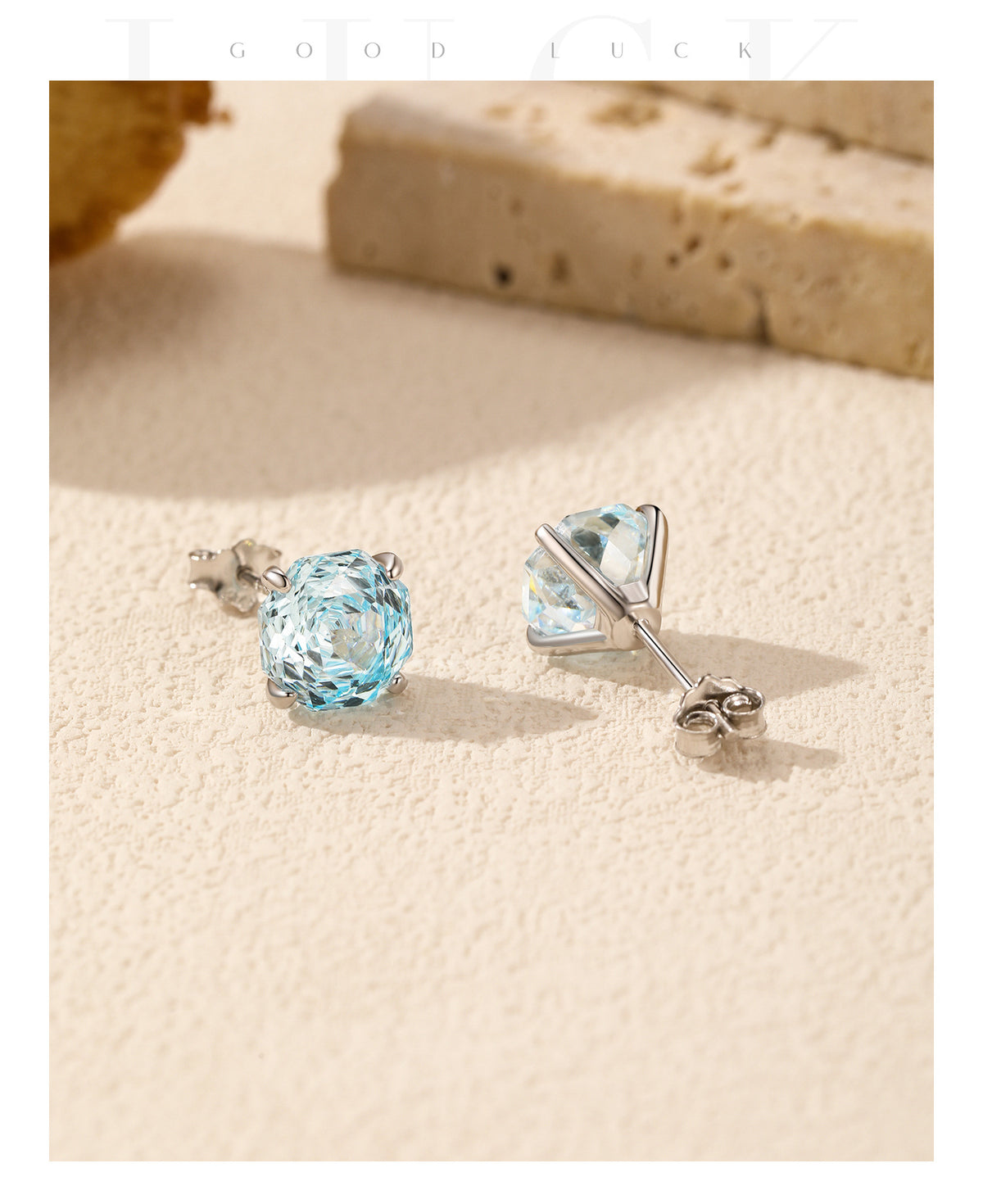 925 Sterling Silver Minimalist Rose-Cut Zircon Stud Earrings