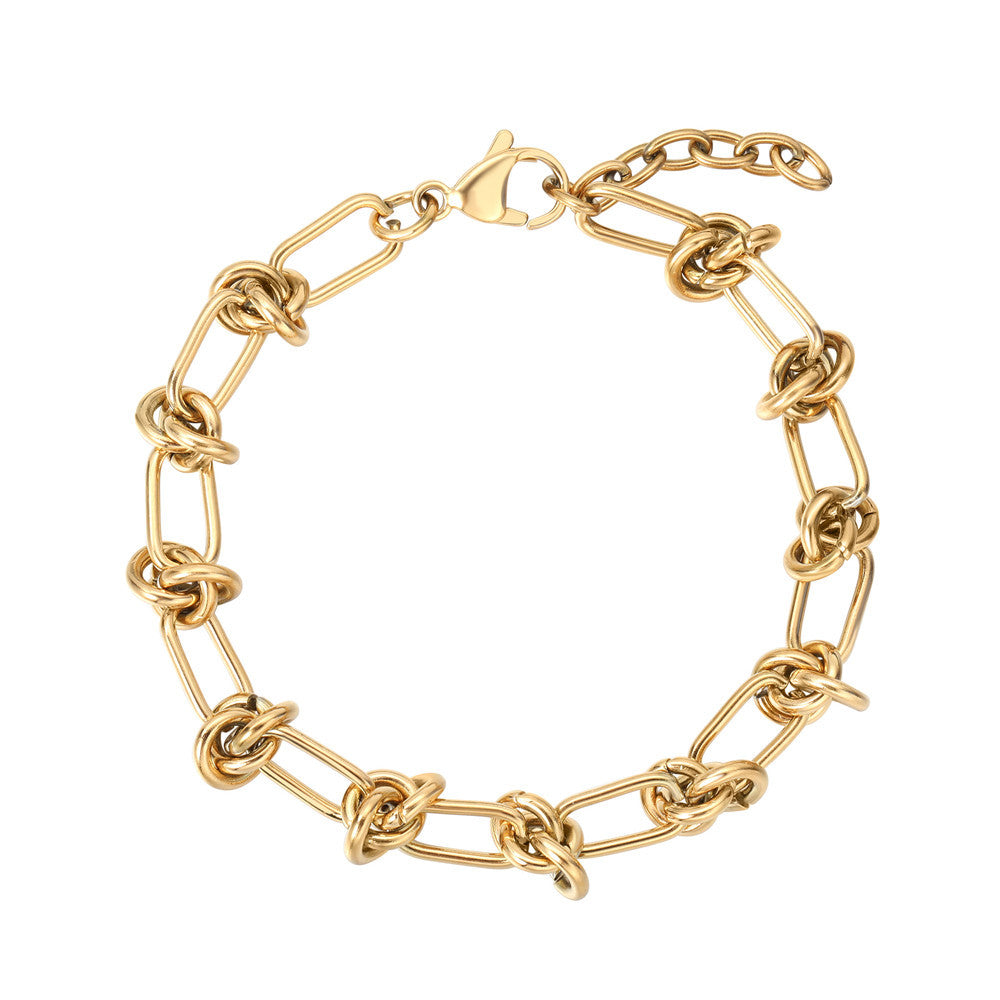 Planderful Knotted Titanium Steel Bracelet Unisex Premium Protection Statement Accessory Everyday Genie