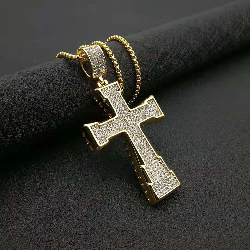 Planderful Everyday Genie Hip Hop Necklace Stainless Steel Gold Plated Rhinestone Pendant For Streetwear Fans