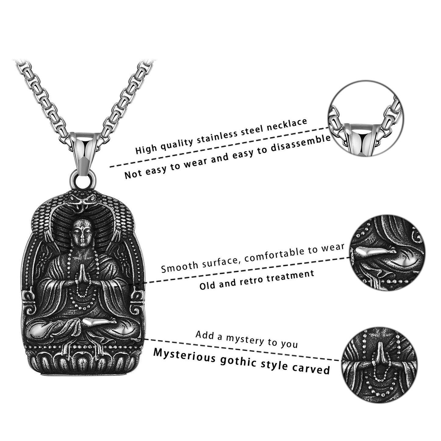 Steel Necklace - Vintage Men's Retro Pendant