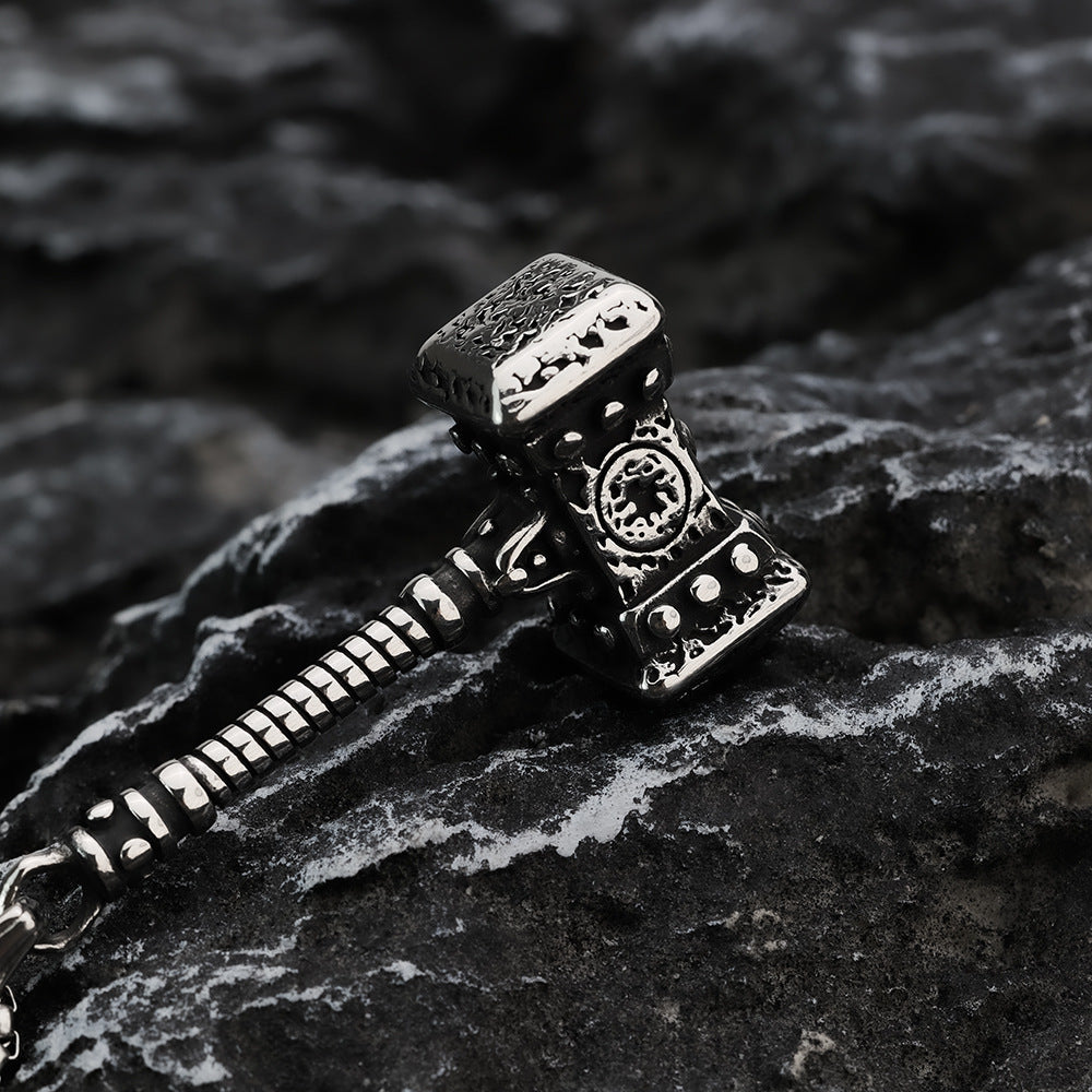 European And American Retro Stainless Steel Viking Hammer Necklace