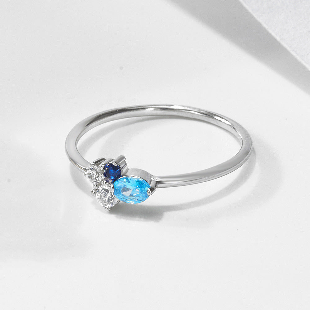 Colored Zircon Sterling Silver Ring Elegant Ring Jewelry