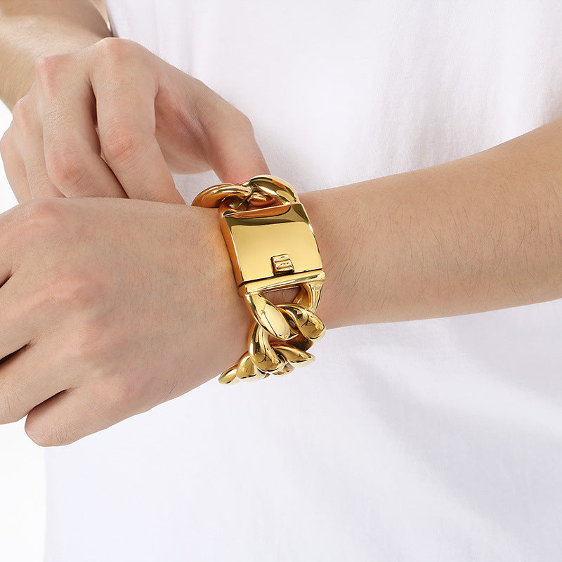 Titanium Steel – Vacuum Plating 30mm Design Cuban Chain Stainless Bracelet
