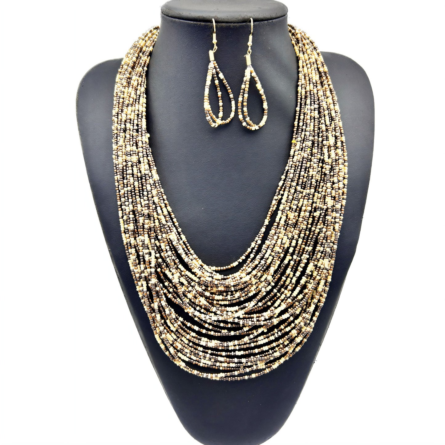 Layered Beaded Handmade Necklace with Retro Ethnic Flair