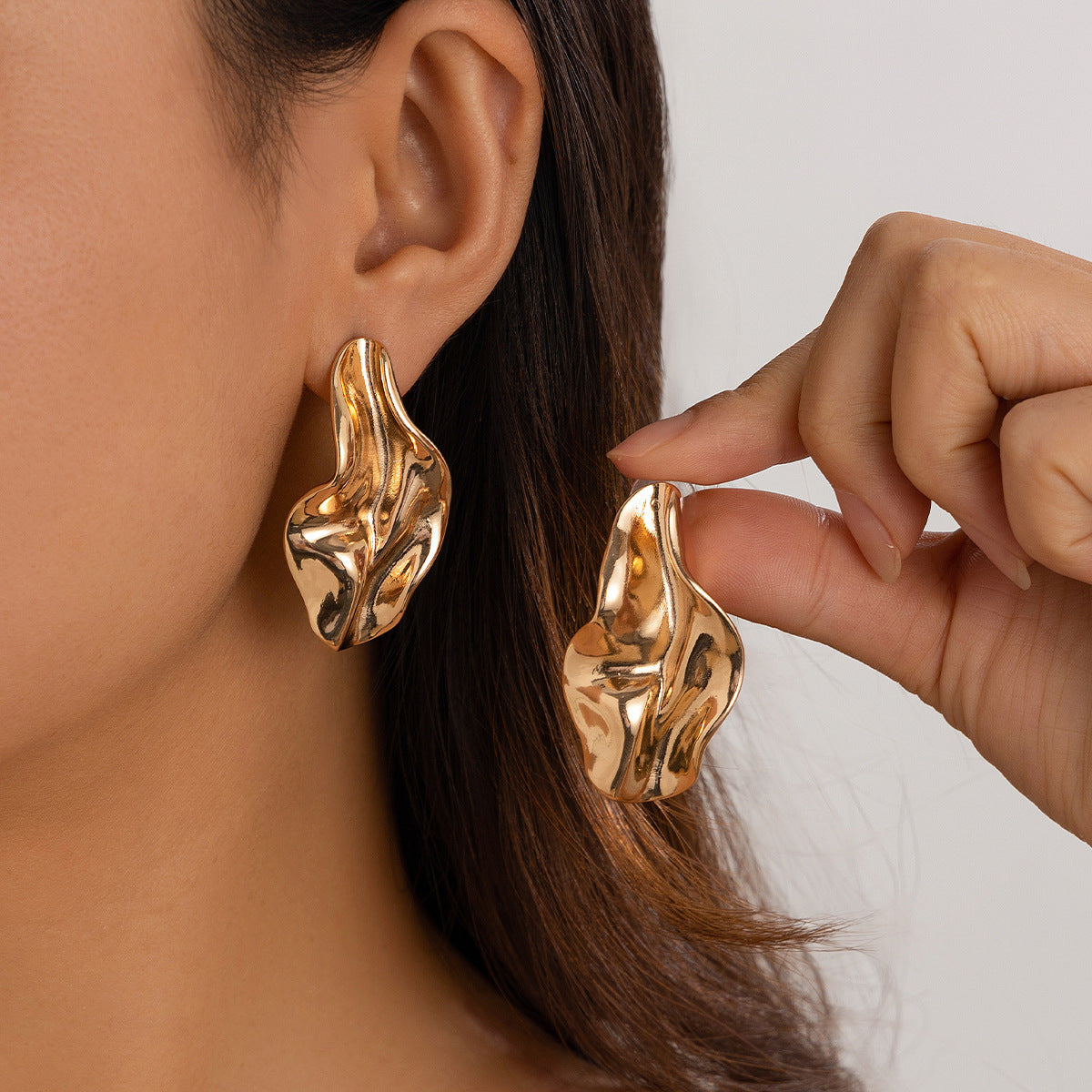 Planderful Lava Love Water Drop Earrings Irregular Geometric Statement Chic Jewelry For Modern Women