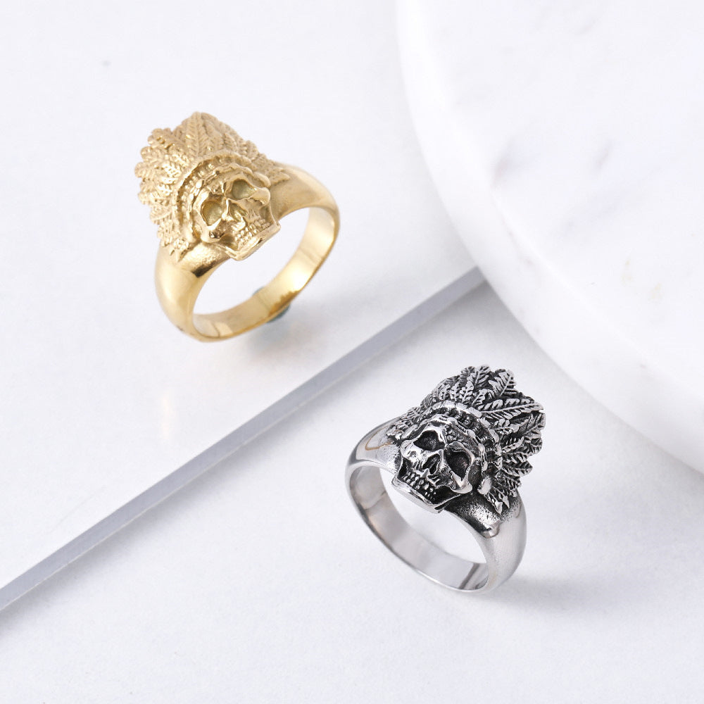 Titanium Steel Indian-Inspired Ring