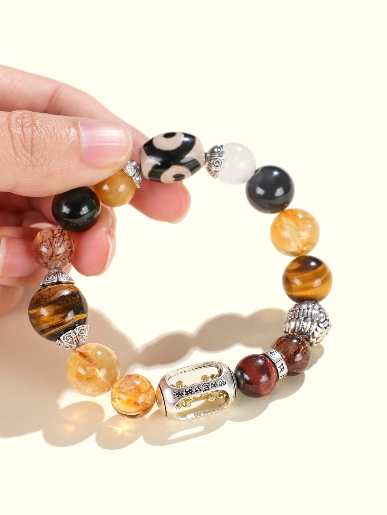 Planderful Fortune's Favor Bracelet – Original Design with Tiger's Eye and Dzi Beads
