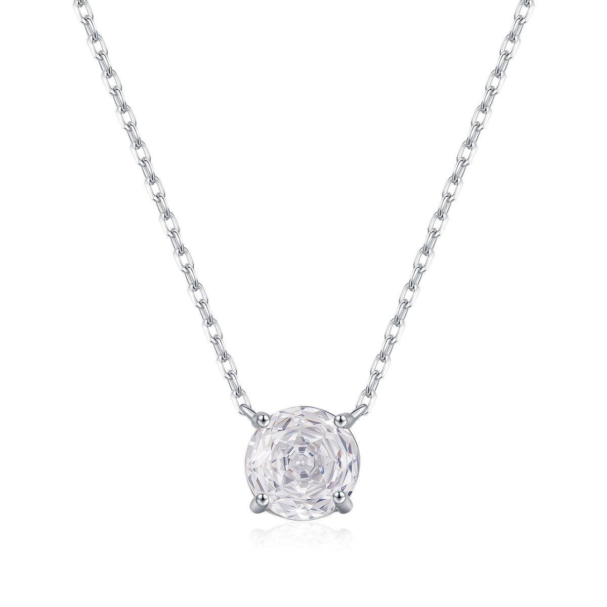 925 Sterling Silver Rose-Cut Zircon Necklace