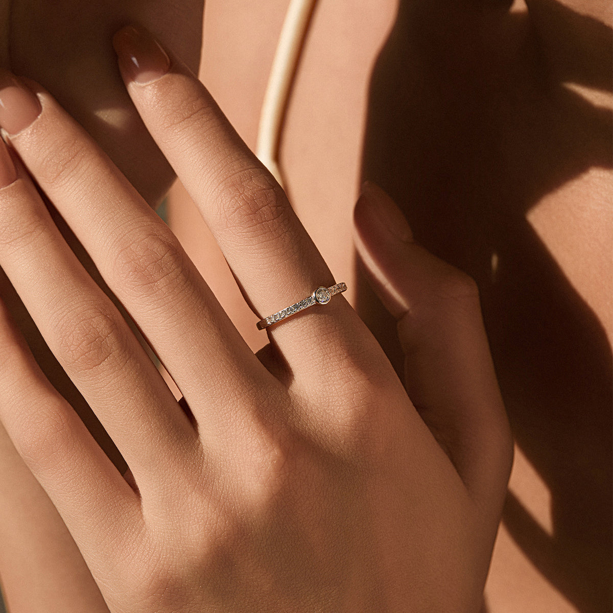 S925 Sterling Silver Bubble Moissanite Stacking Ring