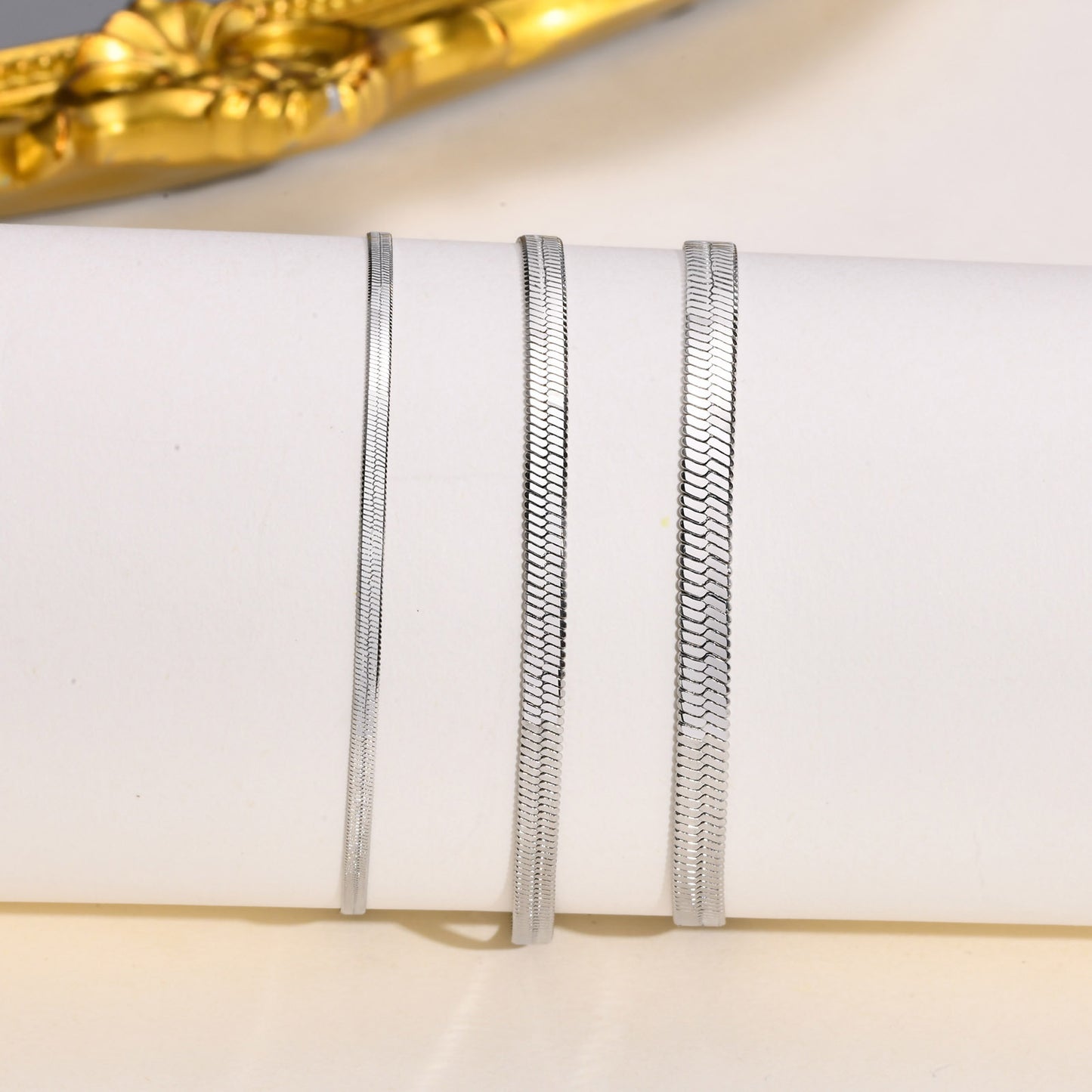 Stainless Steel Blade Bracelet Flat Snake Chain Jewelry Wholesale