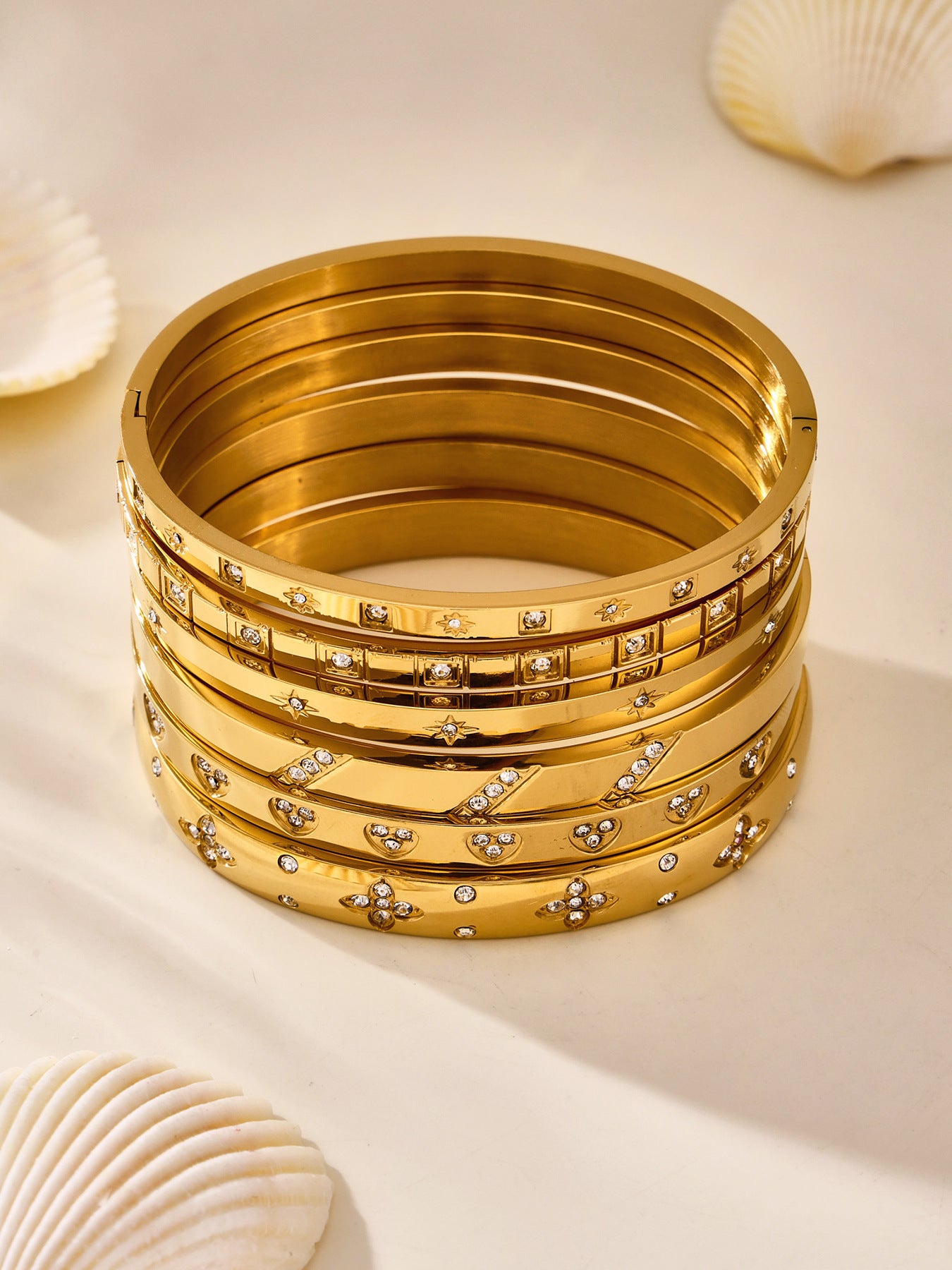 Planderful Women Stainless Steel Geometric Zircon Bracelet