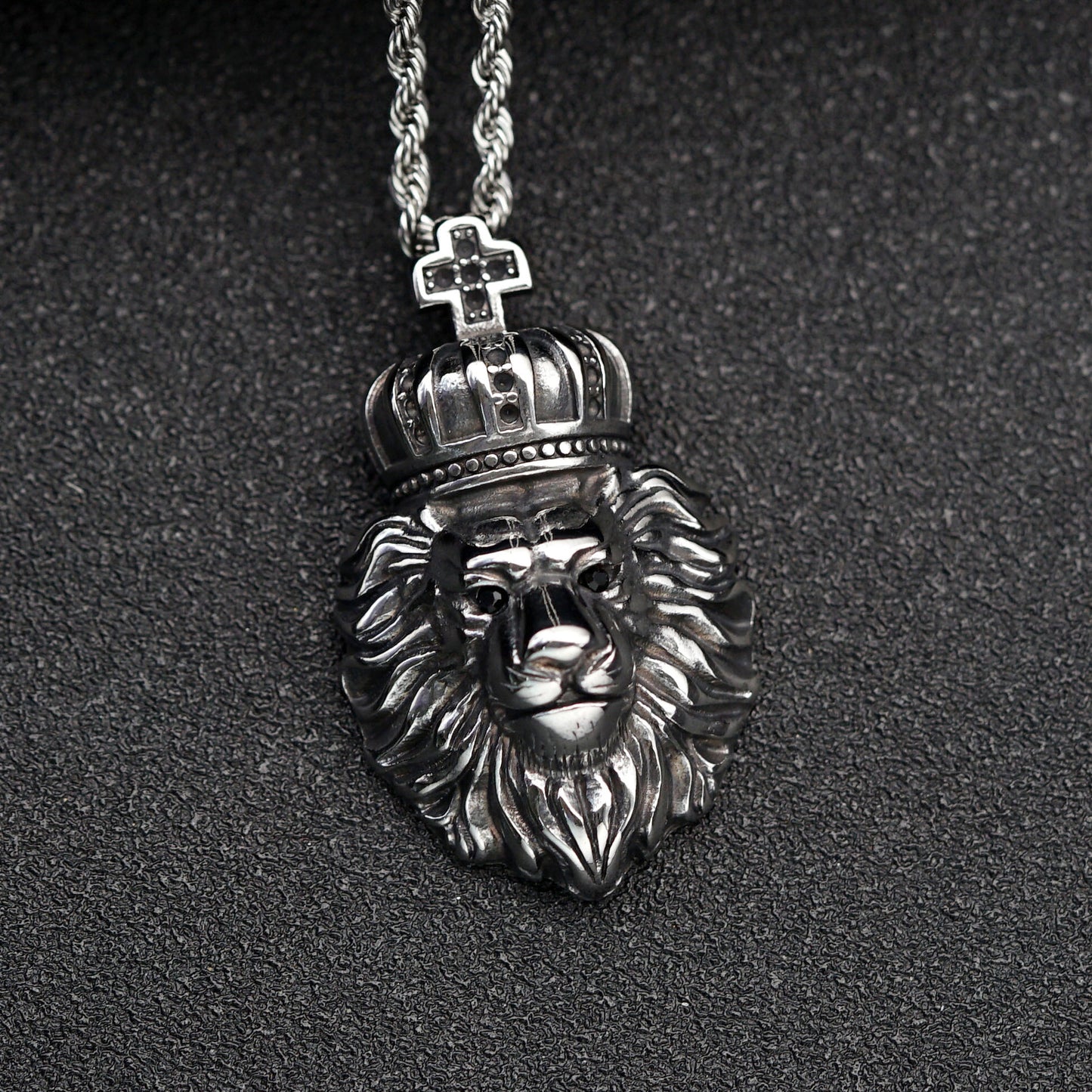 Steel Necklace – Statement Hip Hop Crown Pendant
