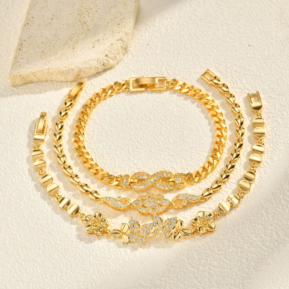 Zircon Vintage Copper Bracelet