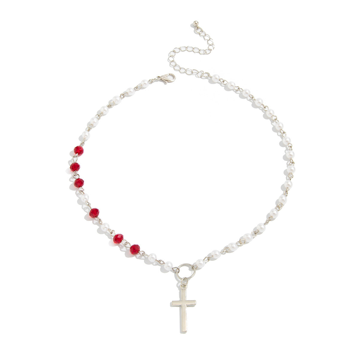Gothic Crystal Cross Choker Necklace