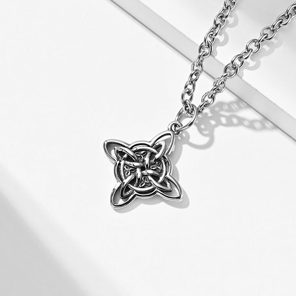Planderful Celtic Eternal Knot Necklace Nordic Design Stainless Steel Pendant for Heritage Jewelry Lovers