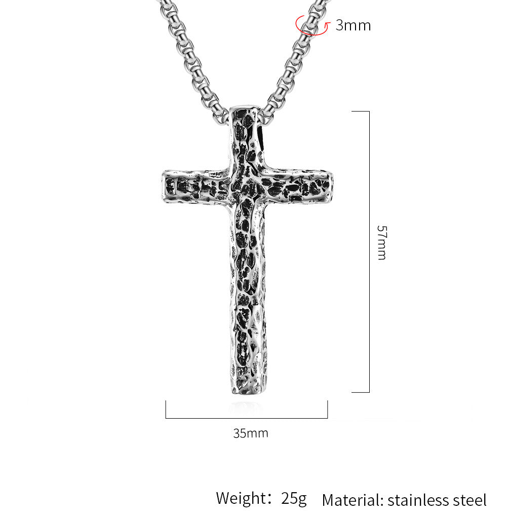 Steel Necklace – Vintage Cross Pendant