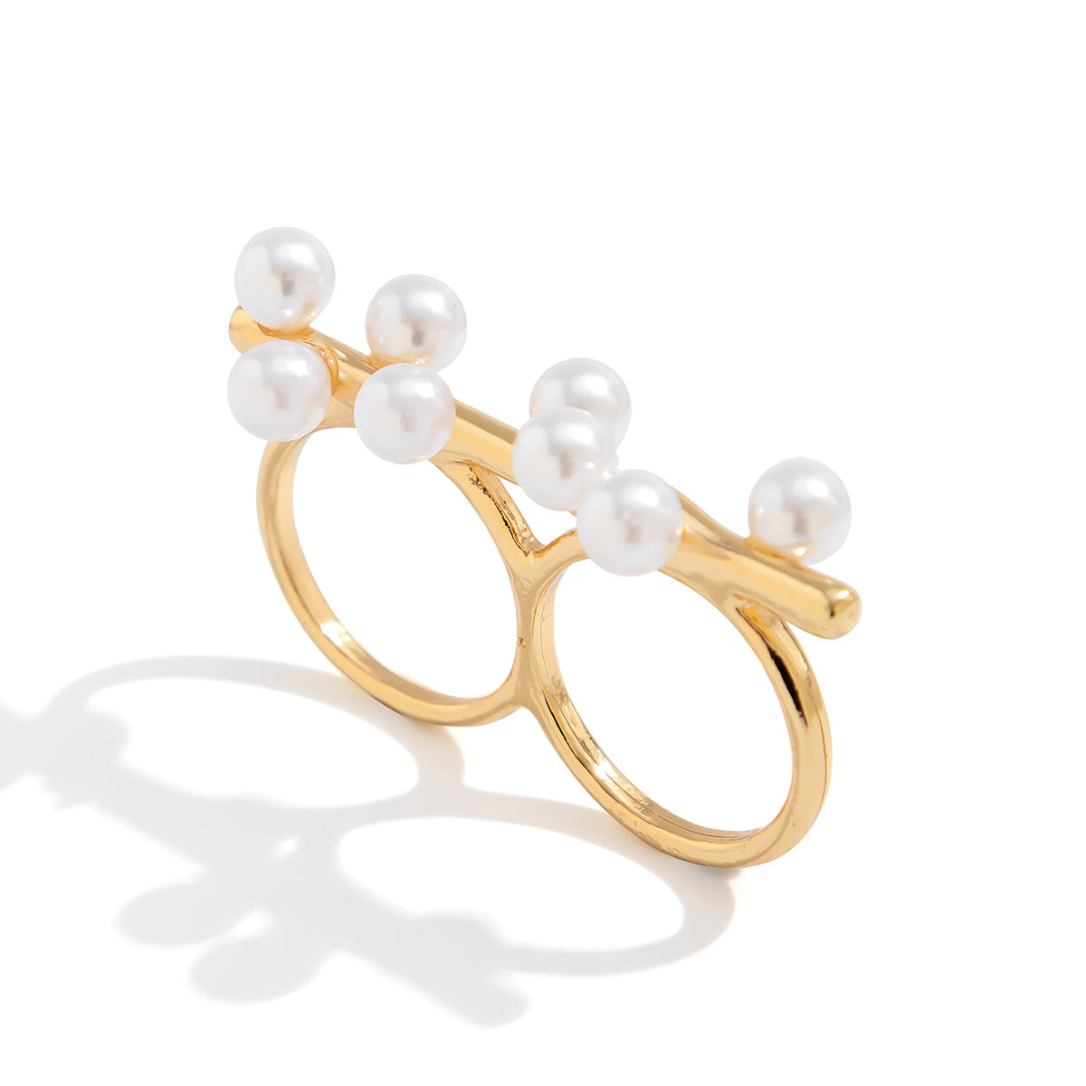Planderful Vienna Verve Ring – Exaggerated Creative Design with Imitation Pearls