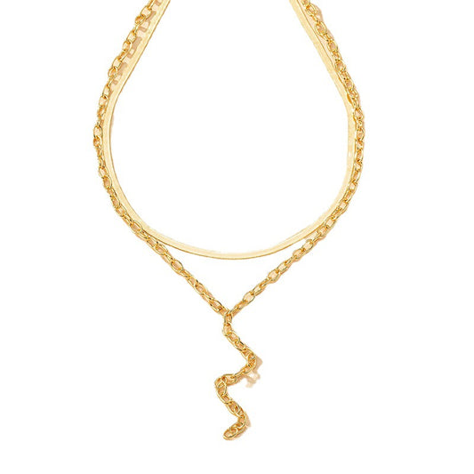 Double-Layered European Style Necklace with Niche Design and High-End Metal - Vienna Verve Collection