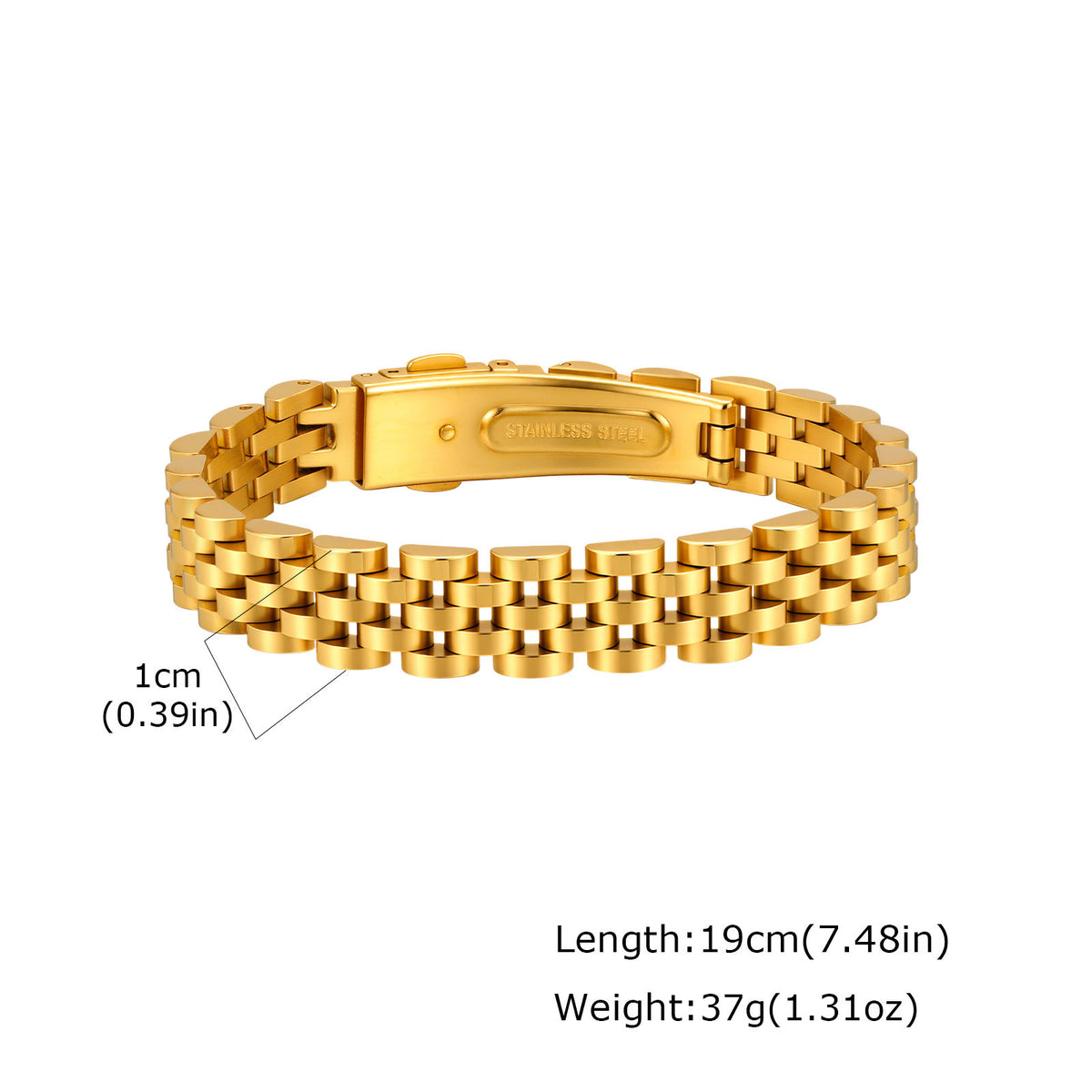 Textured Stainless Steel Bracelet for Men