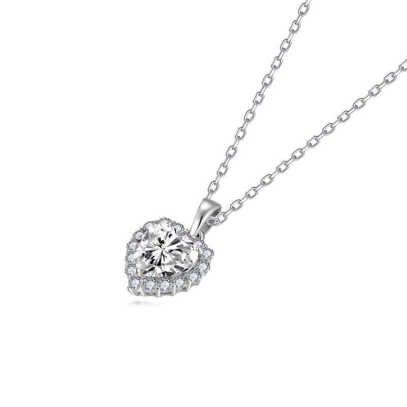 Cross-Border Hot Sale Classic Heart-Shaped Moissanite Collarbone Chain