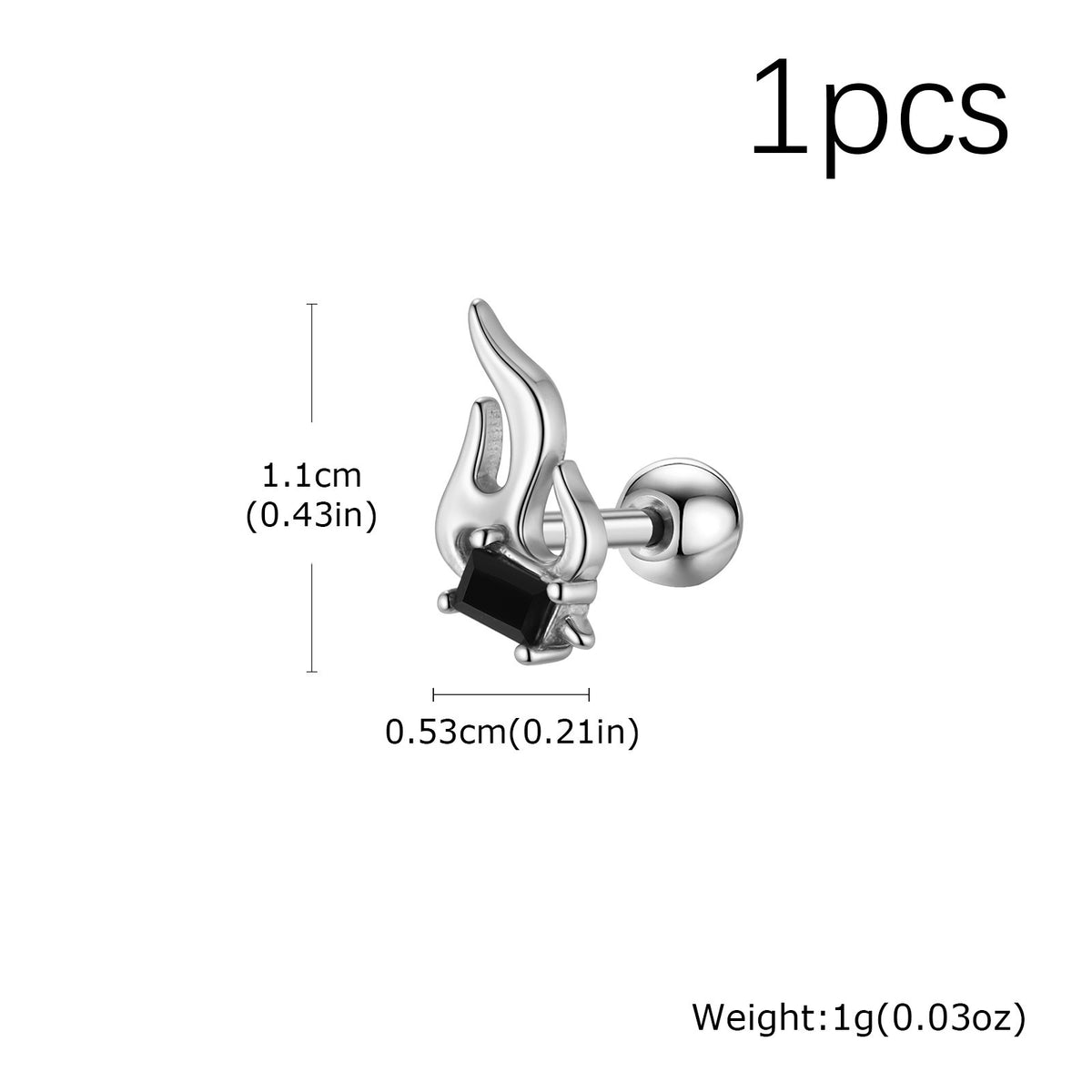 Zircon Single Earrings — Two Stone Options