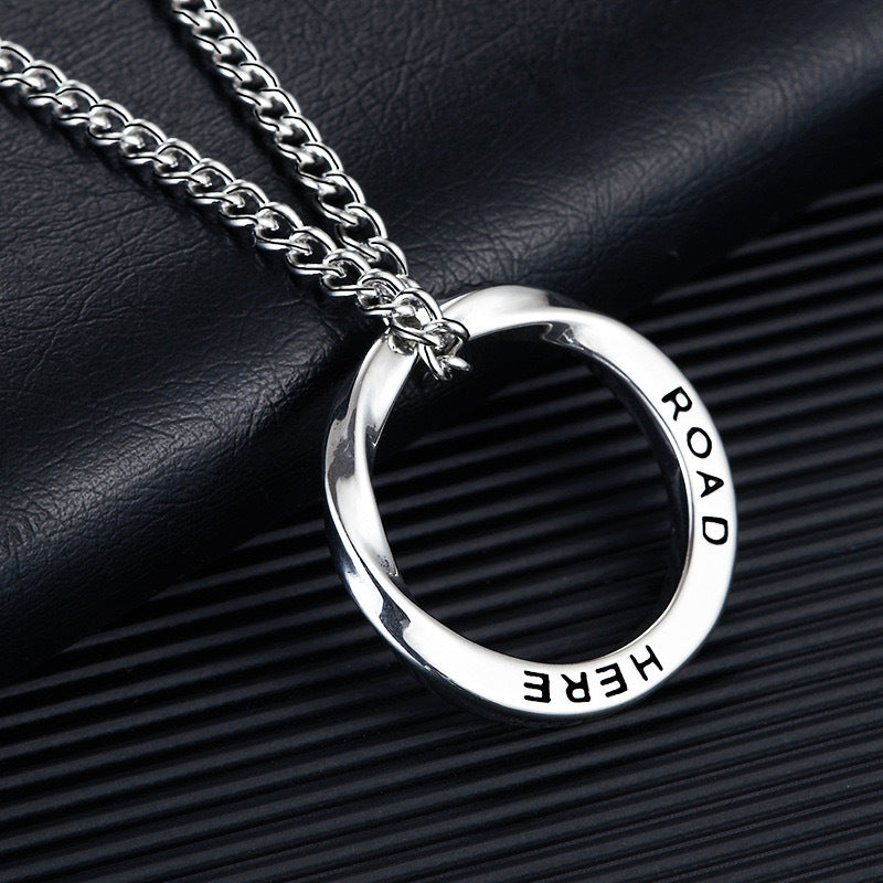 Mobius Ring Necklace For Men Stainless Steel Minimalist Round Pendant Planderful Everyday Genie