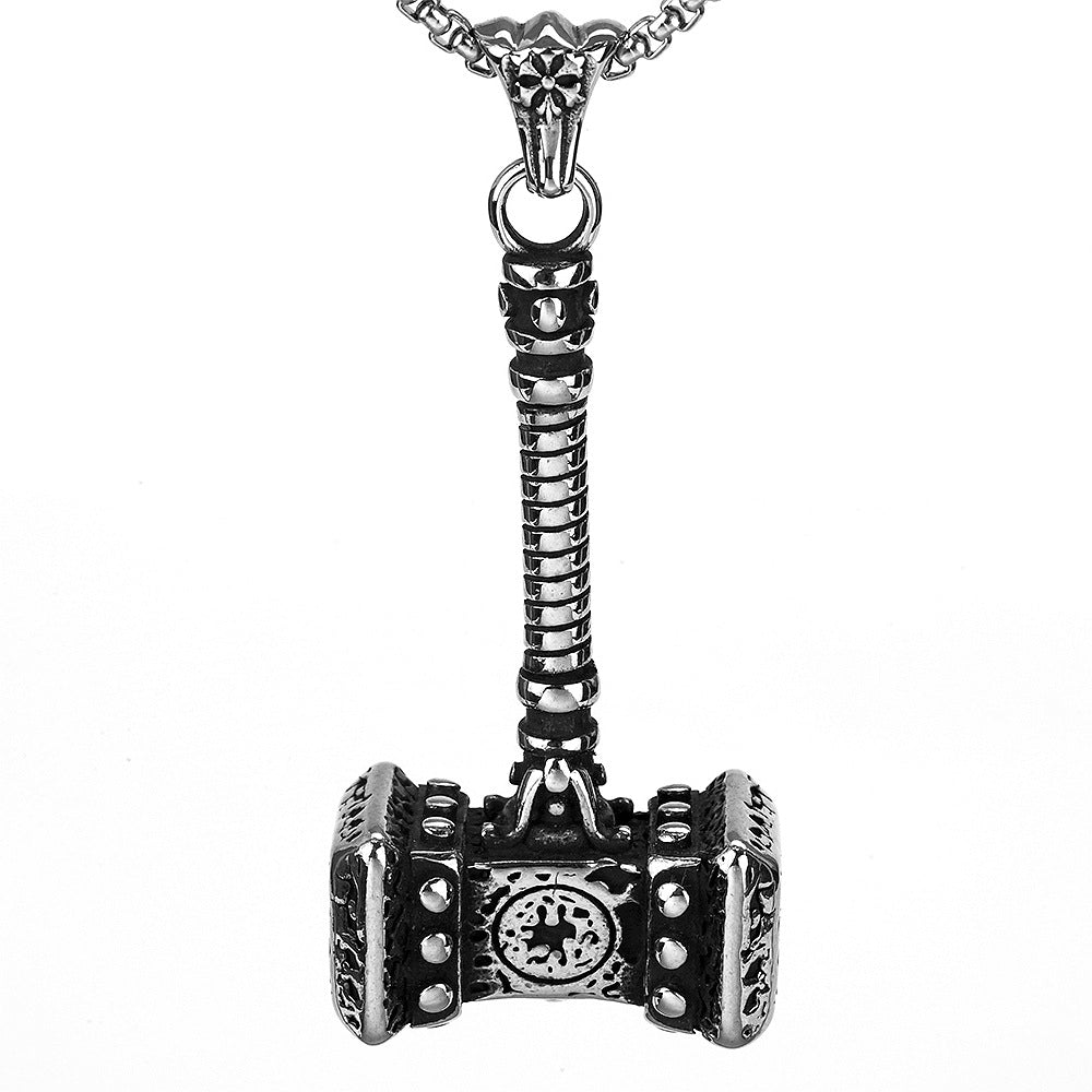 European And American Retro Stainless Steel Viking Hammer Necklace
