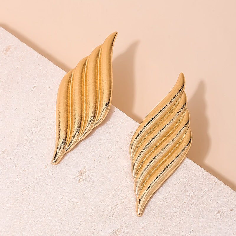 Leaf Texture Stud Earrings - Vienna Verve Collection by Planderful
