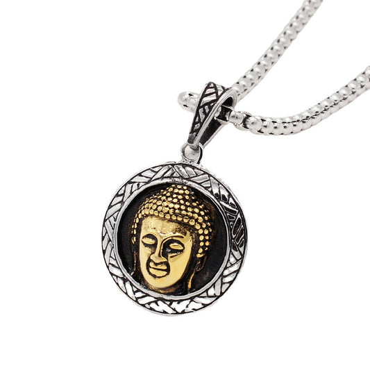 Planderful Tathagata Buddha Pendant Titanium Steel Unisex Spiritual Protection Jewelry