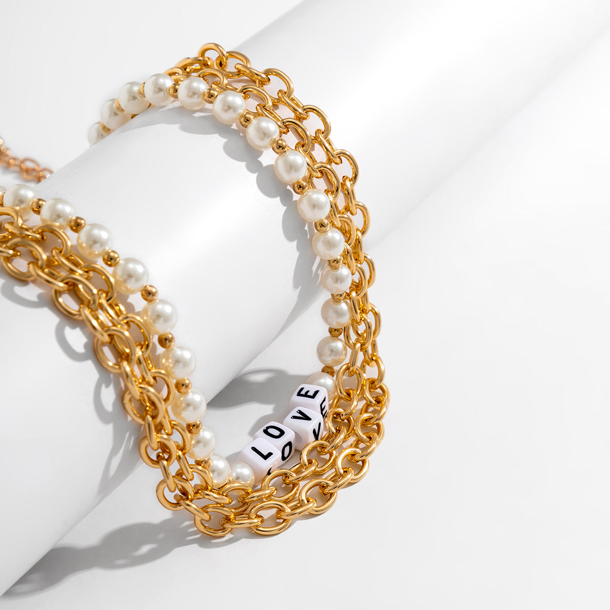 Planderful Collection Vienna Verve Layered Cross Necklace for Women Personalized Beaded Letter Pendant Bold Statement
