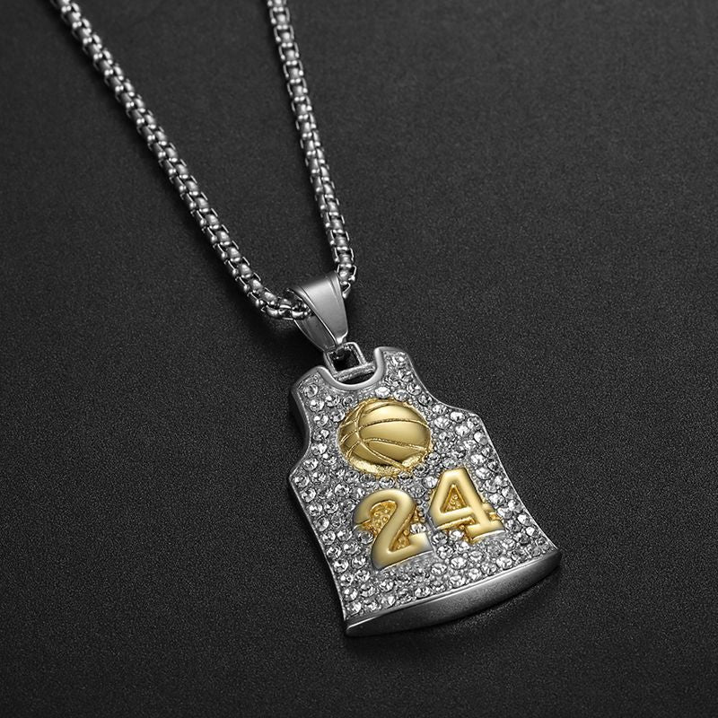 Steel Necklace – Statement Basketball Jersey Pendant