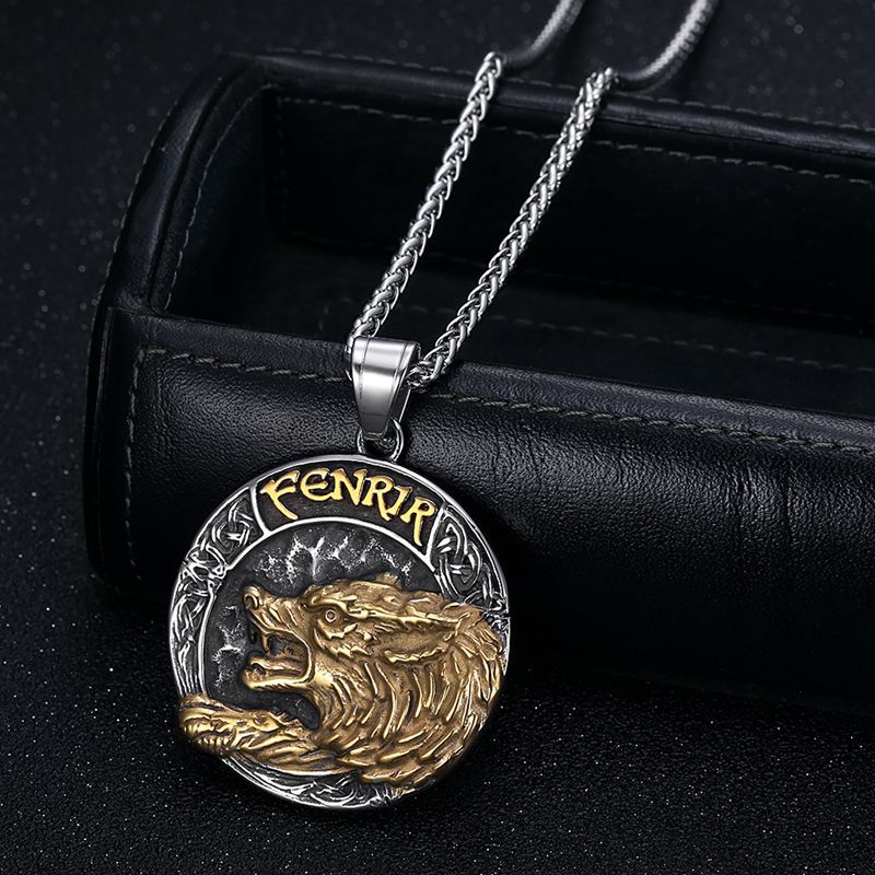 Steel Necklace – Elegant Nordic Fenrir Pendant
