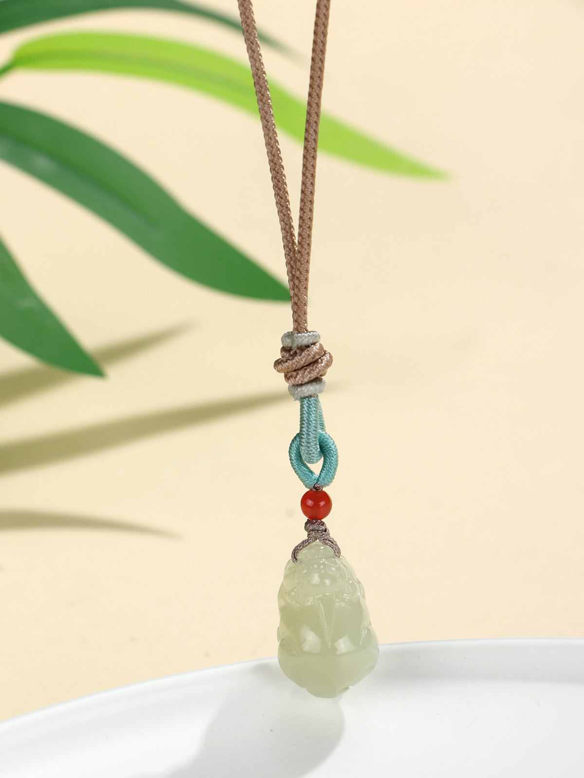 Hetian Jade Pixiu Ruyi Lock Pendant Necklace