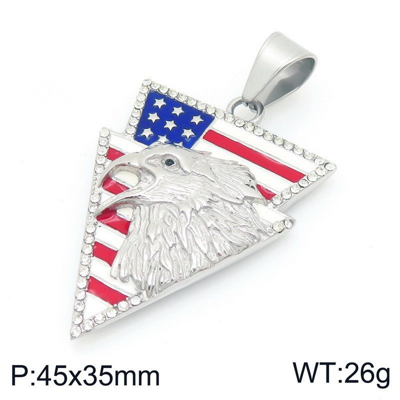 Planderful Eagle Pendant For Men Dripping Oil Pentagram