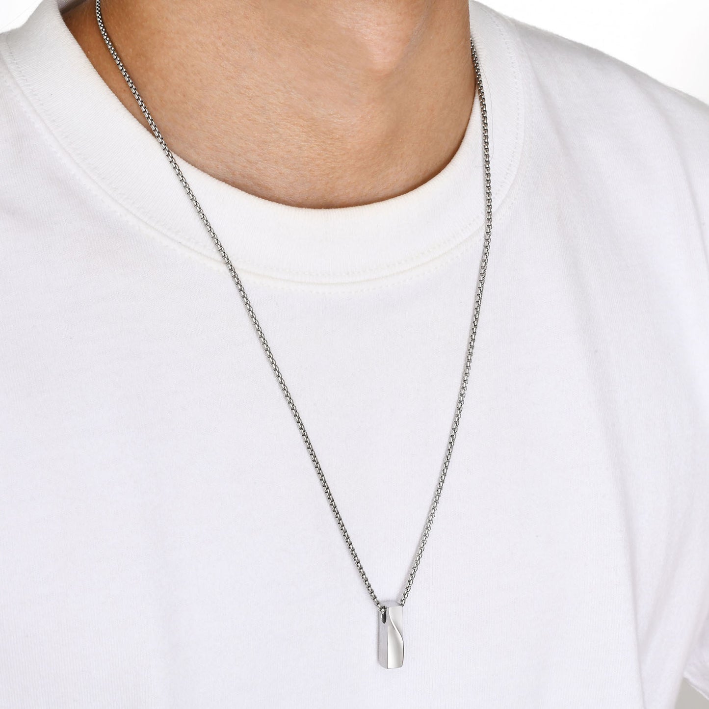 Jewelry Wholesale Stainless Steel Long Geometric Mobius Pendant Necklace Men's