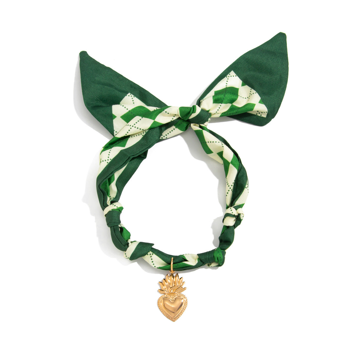 Knotted Ribbon Heart Pendant Necklace