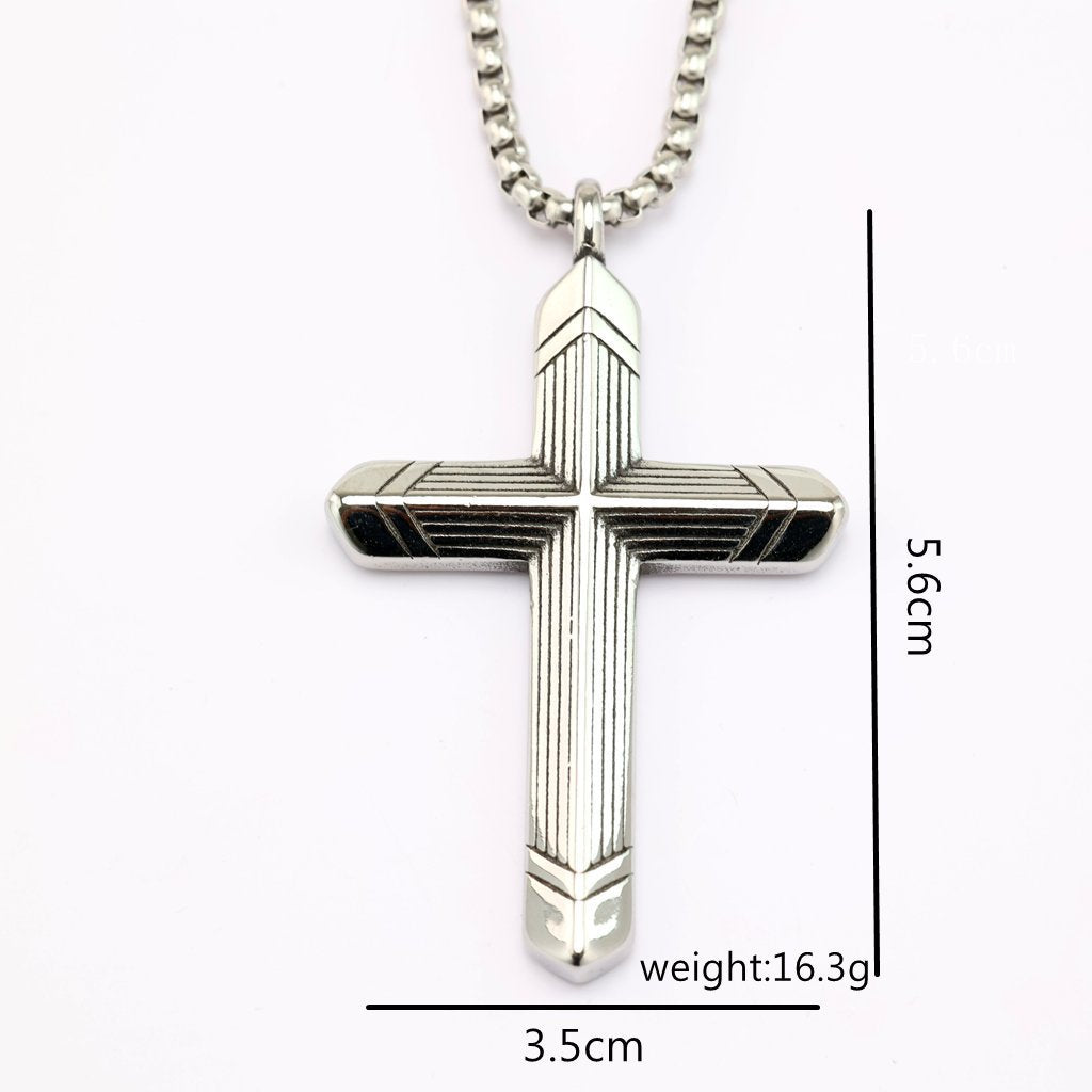 Cross Trendy Stainless Steel Pendant Necklace
