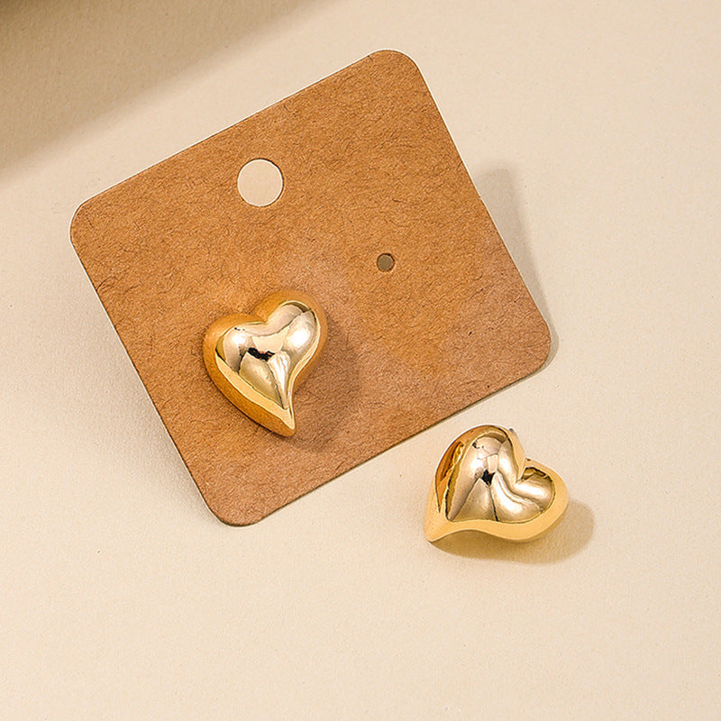 Charming Vienna Verve Metal Stud Earrings for Fashionable Travelers and Sweet Love Mood Women's Style