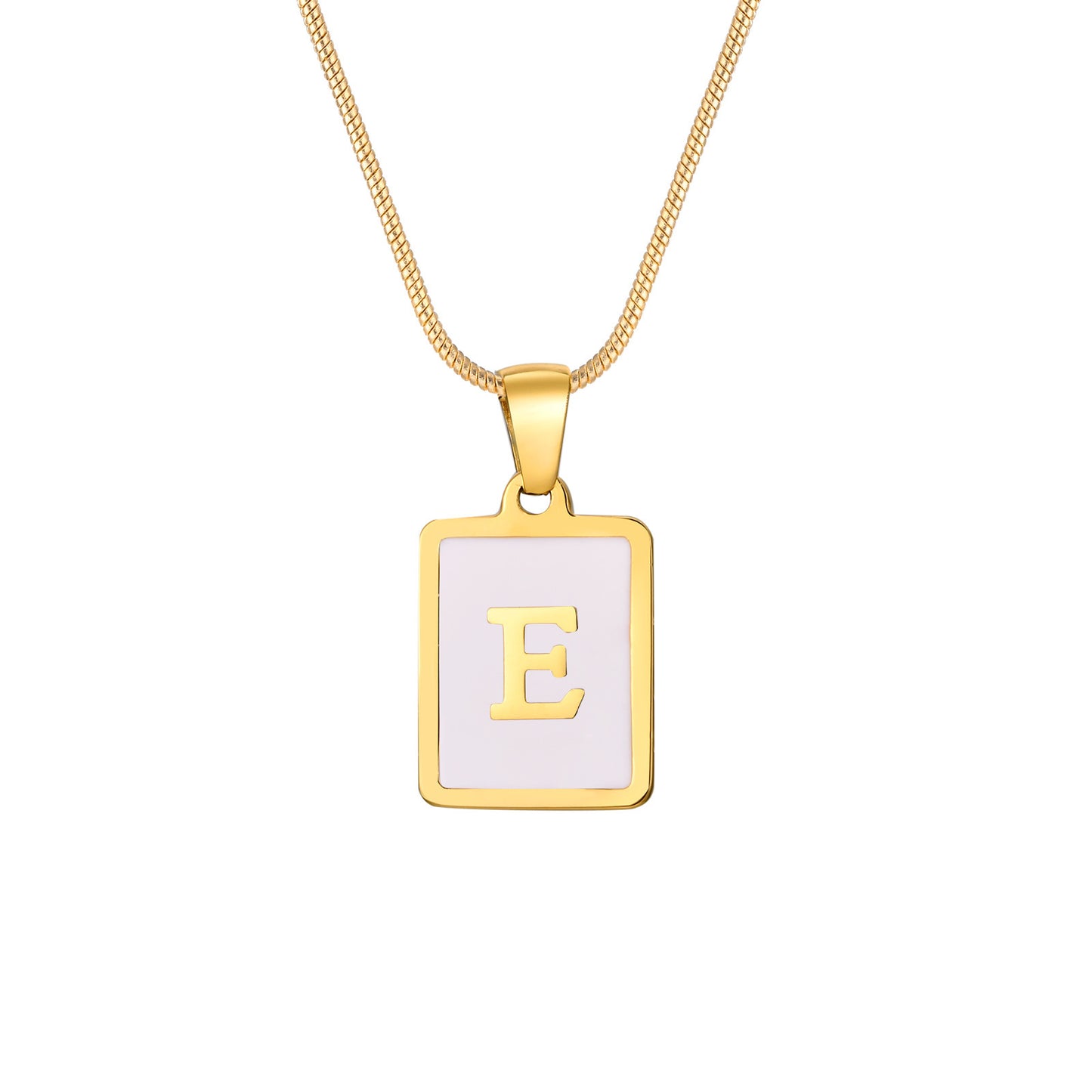 European And American Stainless Steel Gold Letter Pendant Necklace Women